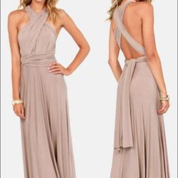 infinity dress beige